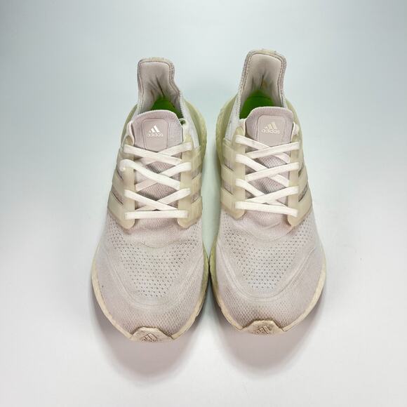 Adidas ULTRABOOST 21 White Cream Low Athletic Running Shoes Women's Size 9 - Picture 3 of 11